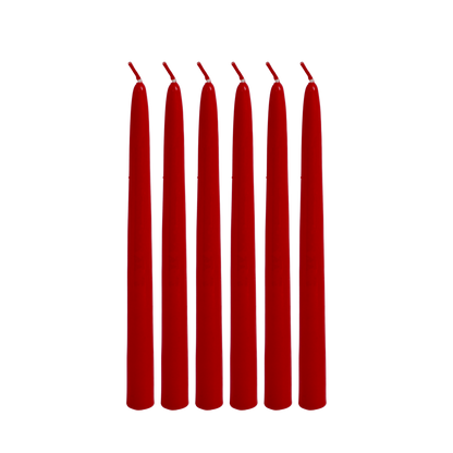 premium red wax taper candles