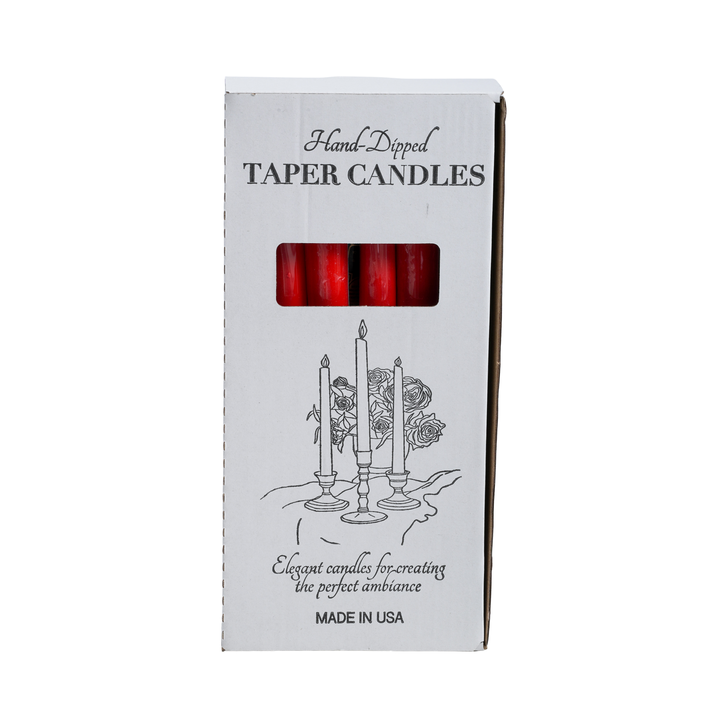 red taper candles set of six