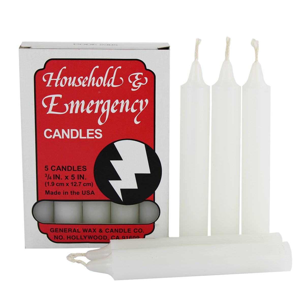 SHORT UTILITY HOUSEHOLD WHITE CANDLE (Pack of 5)