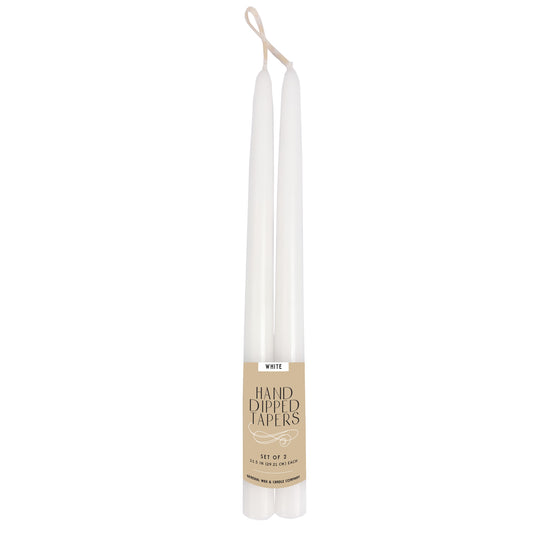 single wick hand dipped taper white