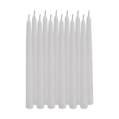 smooth ivory wax taper candles for holiday tables