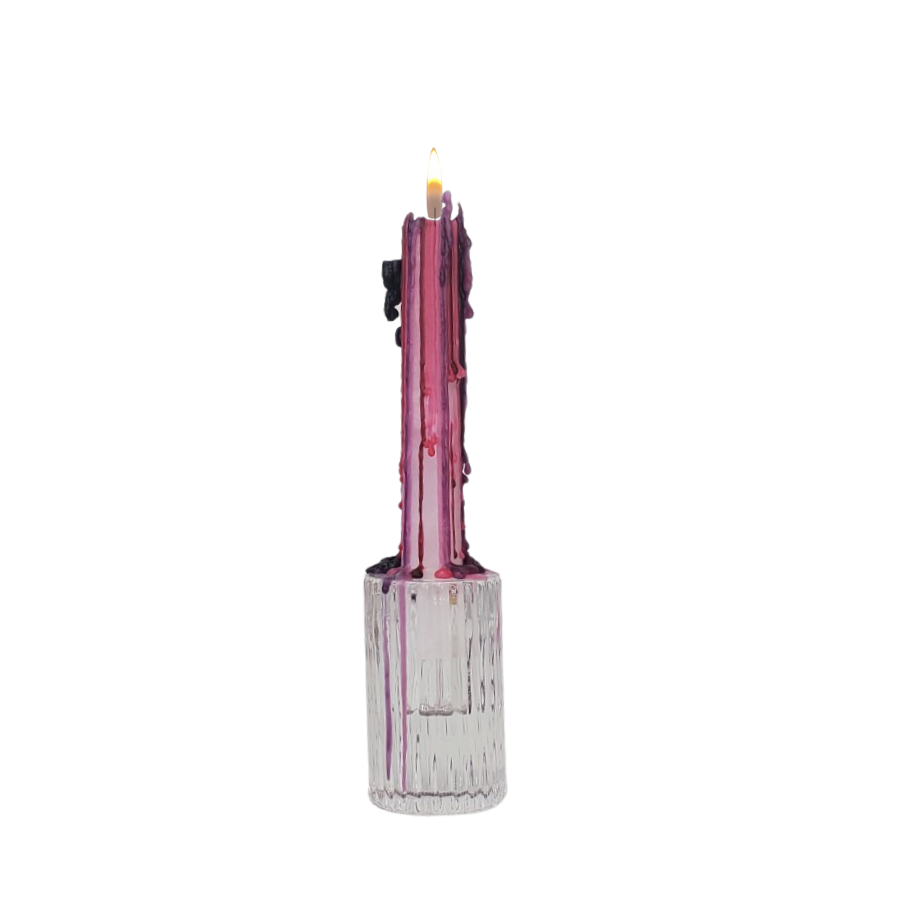 Drip Taper Candles - Pink and Purple