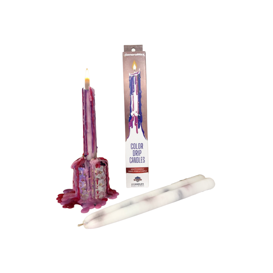 Drip Taper Candles - Pink and Purple