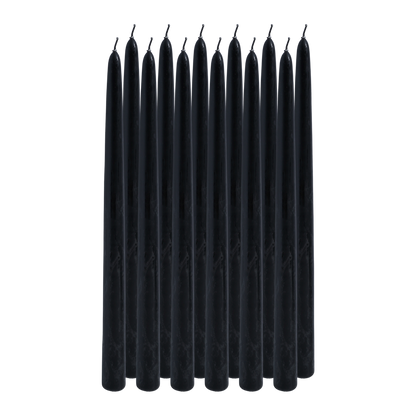 unscented 12 inch black taper candle