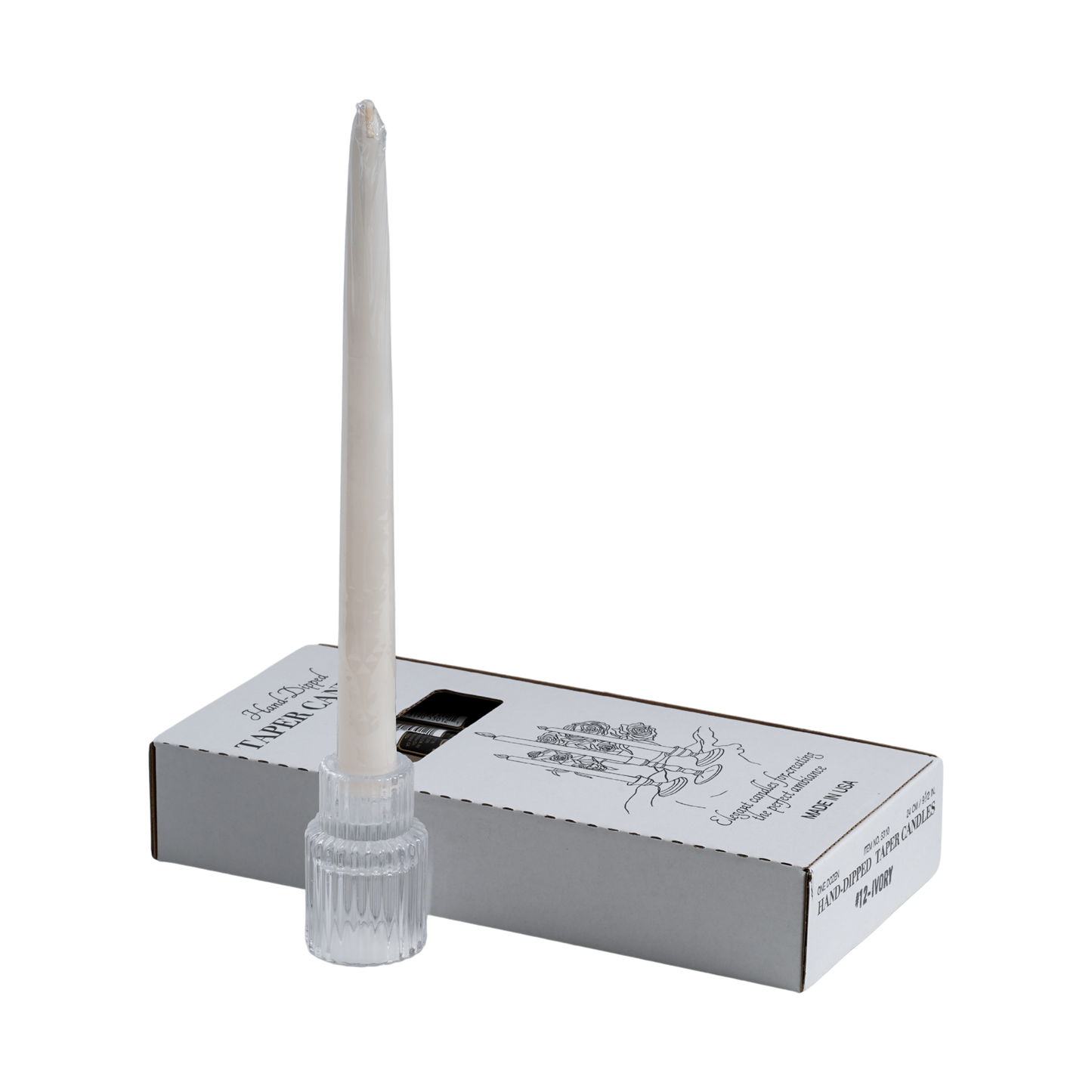 unscented ivory dinner taper candles