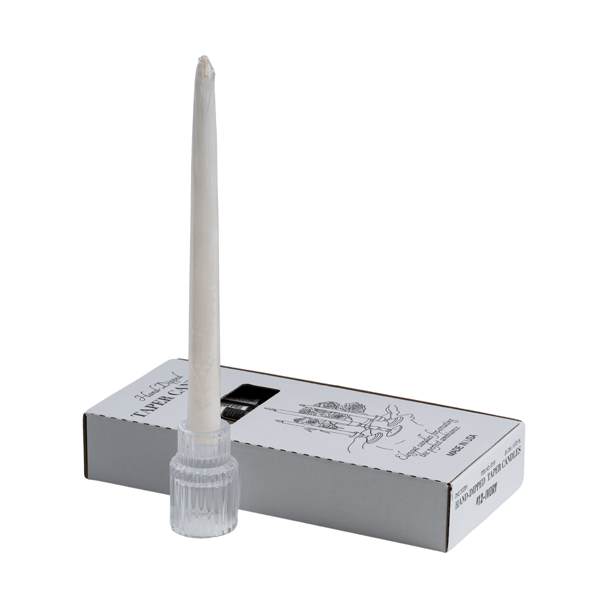 unscented ivory dinner taper candles