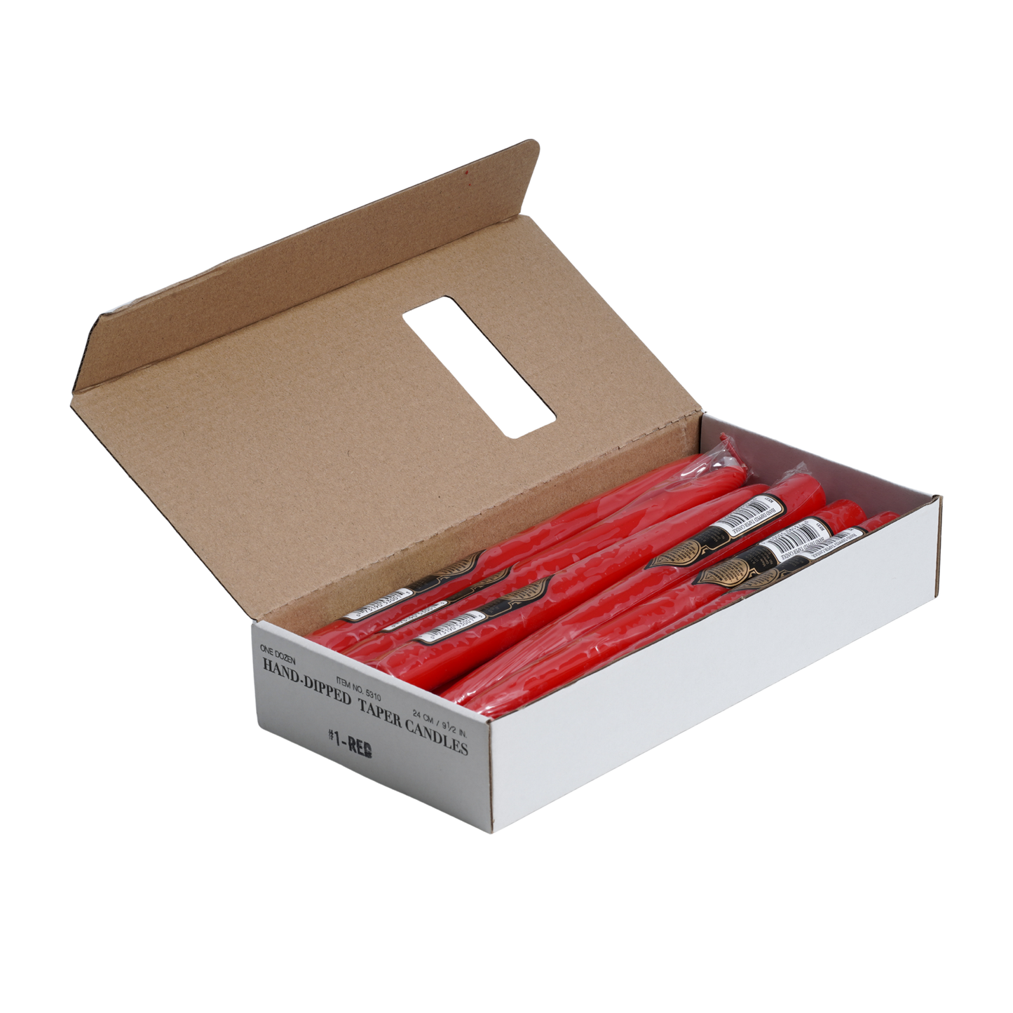 unscented red dinner taper candles