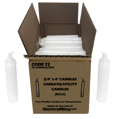 WHITE SHABBAT CANDLES